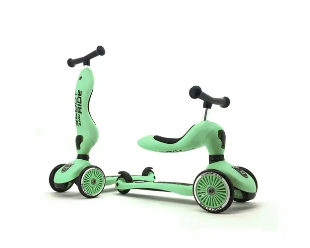 Trotineta copii cu sezut, transformabila 2in1, HighwayKick 1 Kiwi, 1-5 ani, pana la 50 kg, Scoot Ride
