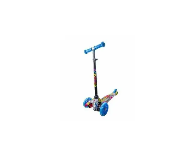 Trotineta pentru copii, cadru metal si plastic, 3 Roti, graffiti multicolor