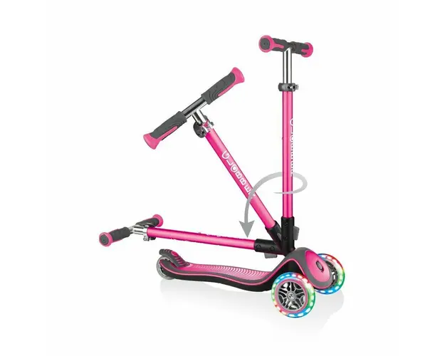 Trotineta pliabila Globber Elite Deluxe Lights Roz