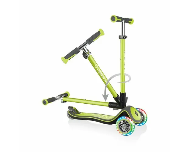 Trotineta pliabila Globber Elite Deluxe Lights Verde