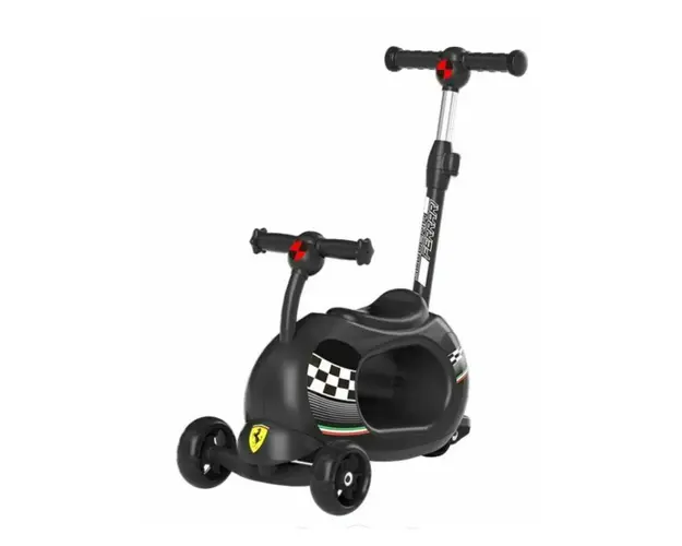 Trotineta pliabila multifonctionala Ferrari 4 in 1 neagra