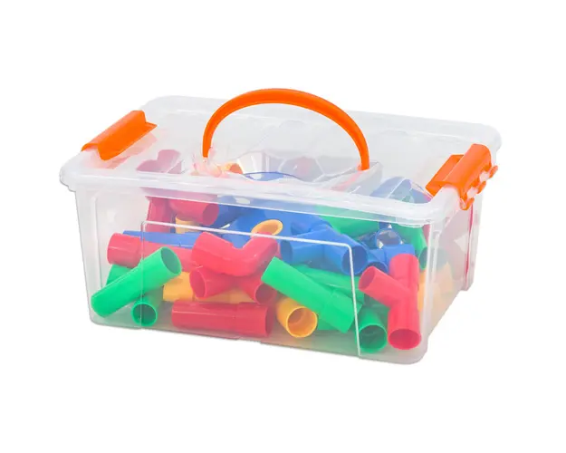 Vehicule realizate din tuburi de conectare, set de 64 de elemente