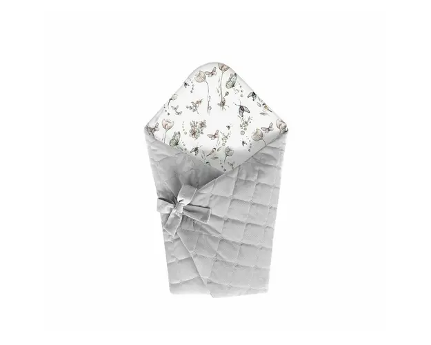 Wrap Babyhorn nou nascut, Paturica de infasat cu doua fete, Cu multiple utilizari, Din bumbac si catifea, Nature Grey