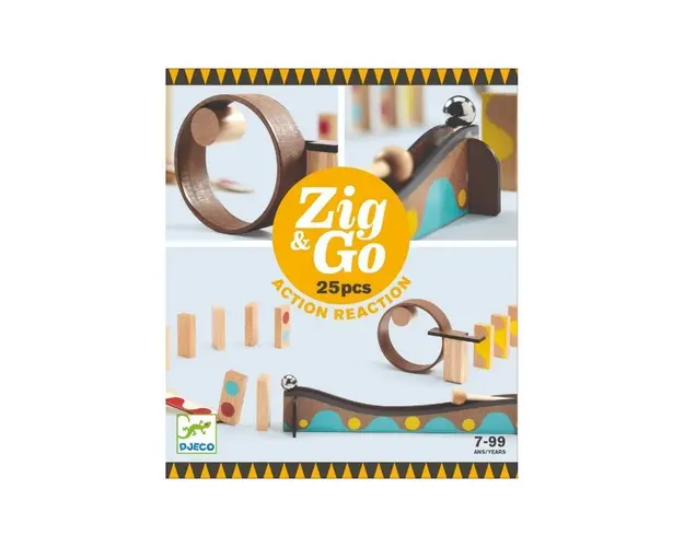 Djeco - Set de constructie trasee Zig&Go, 25 piese