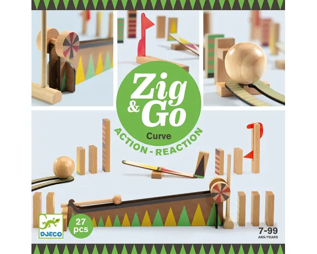 Djeco - Zig and Go . set de constructie cu 27 piese. Bila cea mai mare