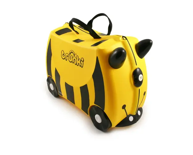 Valiza pentru copii Ride-On Bernard Trunki, Galben, 46 cm