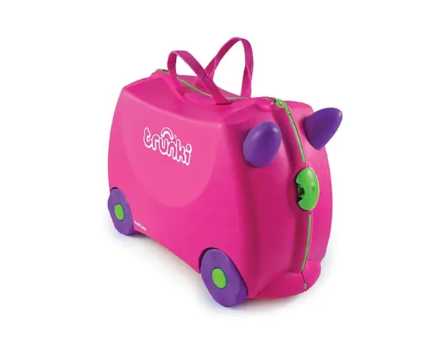 Valiza pentru copii Ride-On Trixie Trunki, Roz, 46 cm