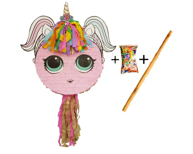 Pinata cu bat si confetti Fetita Unicorn, PinaStar