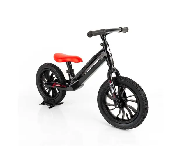 Bicicleta fara pedale, Qplay Racer, Negru-Rosu, 12 inch