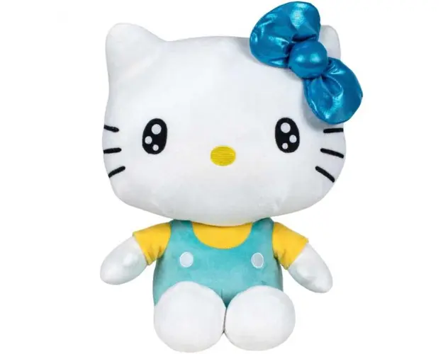 Jucarie de plus, Play by Play, Hello Kitty cu salopeta vernil, Editie Aniversara, 22 cm