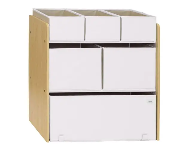 Organizator din material reciclat pentru jucarii, 3 Sprouts, Crem