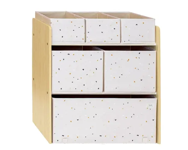 Organizator din material reciclat pentru jucarii, 3 Sprouts, Terrazzo Roz