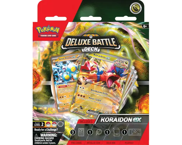 Set carti de joc, Pokemon TCG, Miraidon Ex and Koraidon Ex Deluxe Battle Deck