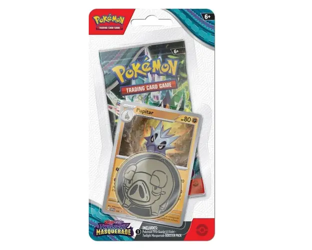 Set 10 cartonase, moneda metalica si cod virtual, Pokemon TCG, Booster SV06