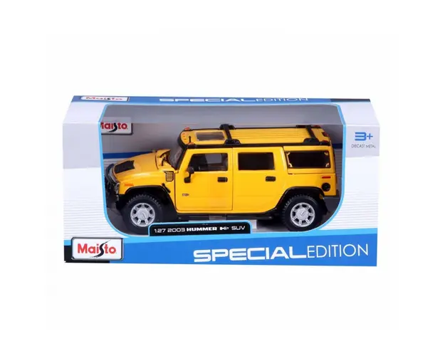 Masinuta Maisto Hummer H2, galben, 1:27