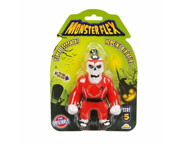 Figurina Monster Flex, Monstrulet care se intinde, S5, Karate Skull