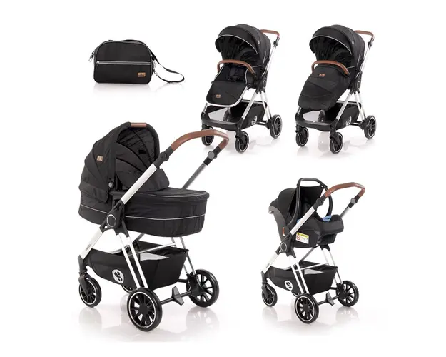 Set Carucior 3 in 1 Lorelli Angel, cadru din aluminiu, Black