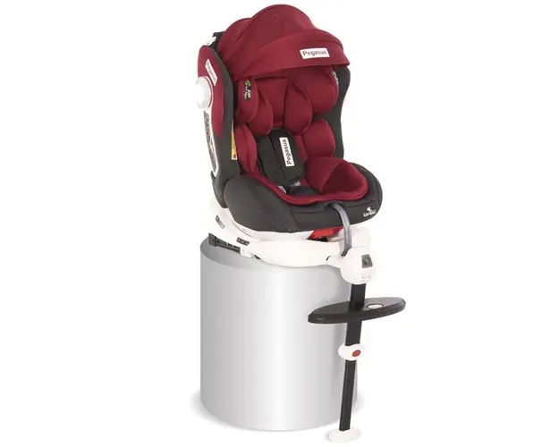 Scaun auto Lorelli Pegasus, baza Isofix si picior de fixare, 0-36 kg, rotativ 360 grade, Red & Black