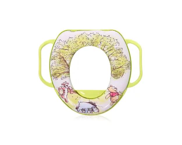 Reductor moale pentru toaleta, cu manere, Lorelli, Pooh and friends, White