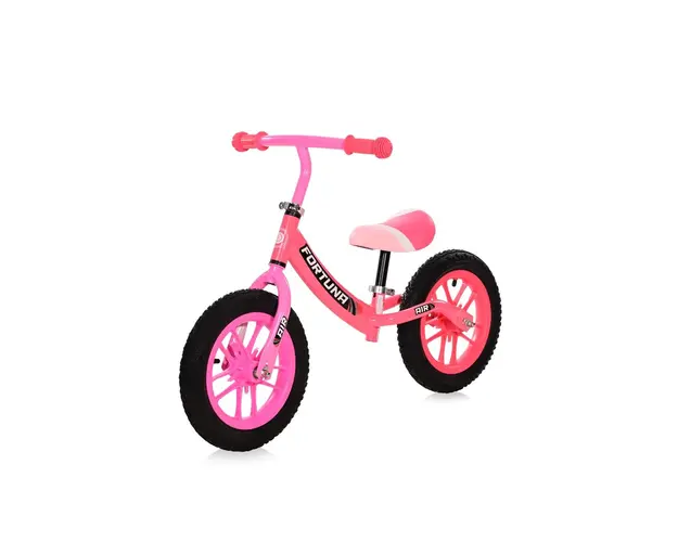Bicicleta de echilibru, 2-5 ani, 12 inch, anvelope gonflabile, leduri, Lorelli Fortuna Air, Light Dark Pink