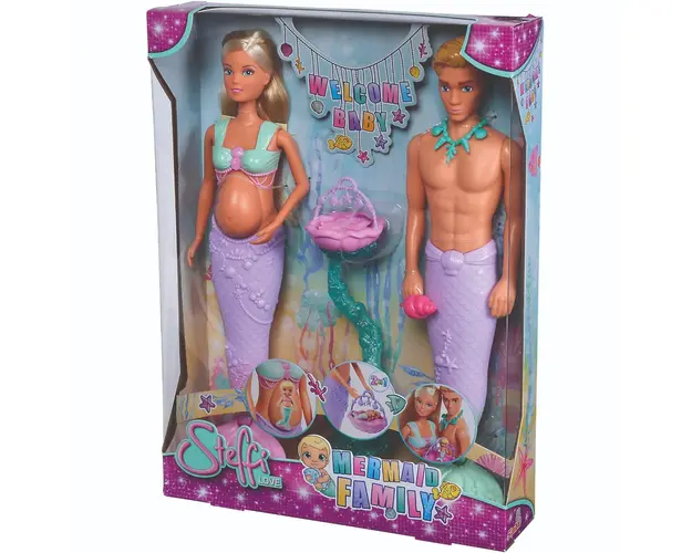 Set Papusa sirena cu Kevin si bebelus, Steffi Love