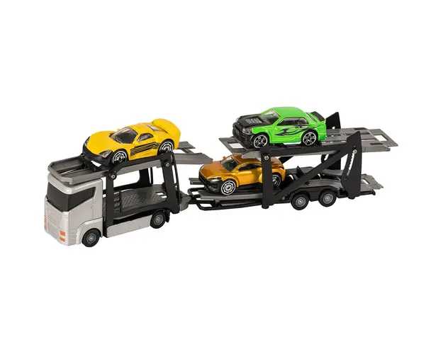 Set Camion transportator cu masinute Teamsterz, Gri