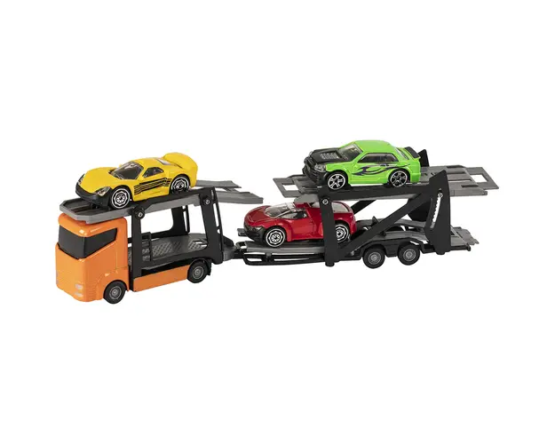 Set Camion transportator cu masinute Teamsterz, Portocaliu