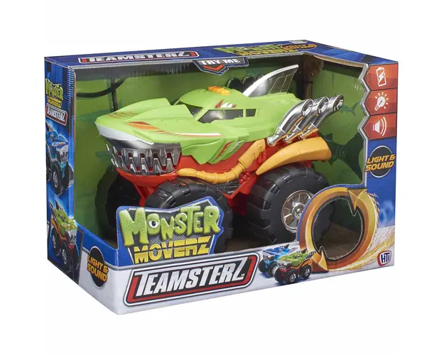 Masinuta cu lumini si sunete Teamsterz, Monster Moverz Robo Shark, Verde