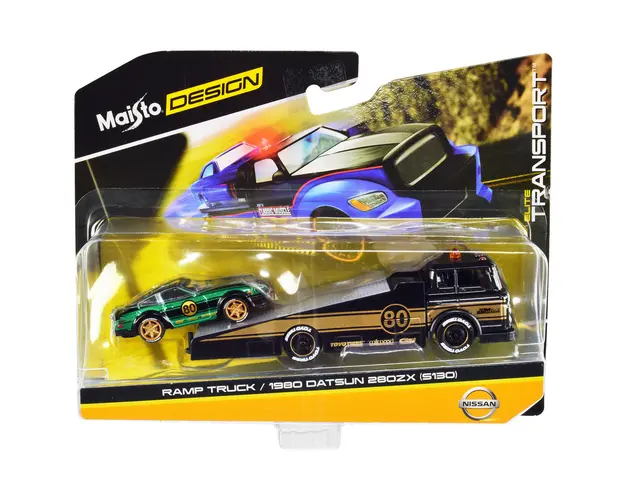 Masinuta Elite Transport Maisto, Ramp Truck si 1980 Datsun 280ZX, 1:64