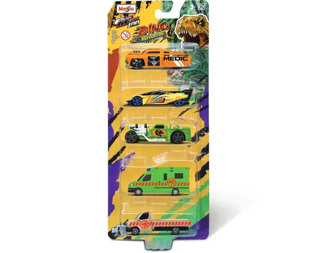 Set 5 masinute Maisto, Dino Adventures, Fresh Metal
