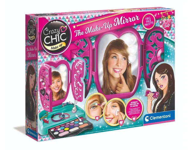 Set make-up cu oglinda si accesorii Clementoni, Crazy Chic