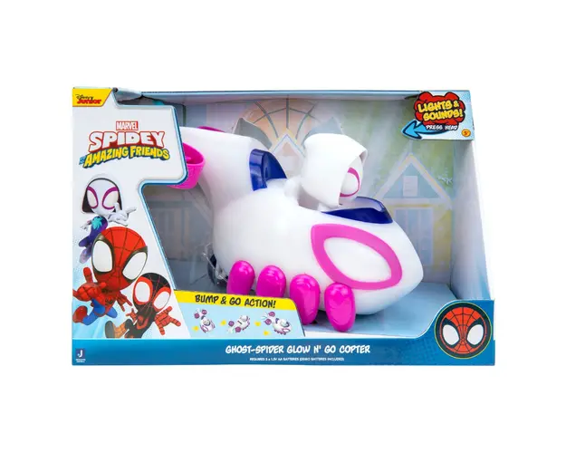 Masinuta Spidey Amazing Friends, Light Show Ghost Spider