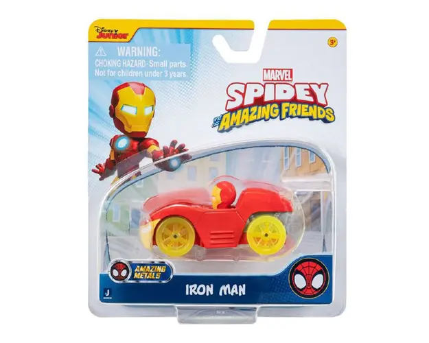 Masinuta din metal si figurina, Spidey and His Amazing Friends, Iron Man
