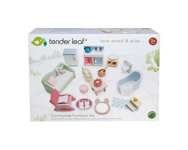 Set mobilier camera rurala din lemn, Tender Leaf Toys, Dovetail, 20 piese