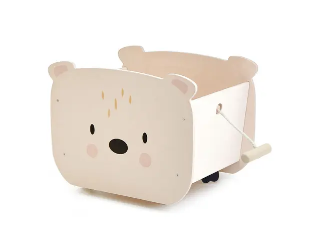 Jucarie pe 4 roti din lemn, Tender Leaf Toys, Cutia ursului