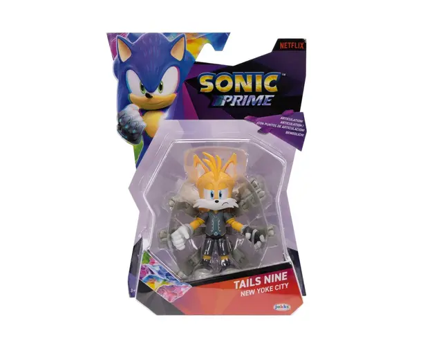 Figurina articulata, Sonic Prime, S1, Tails Nine, 13 cm