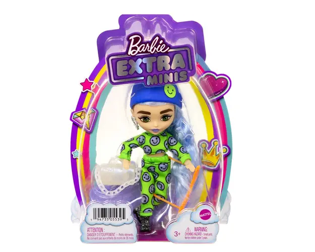 Papusa Barbie cu par lung si accesorii, Extra Minis, HGP65