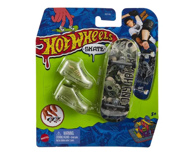 Set mini placa skateboard cu pantofi, Hot Wheels, HGT66