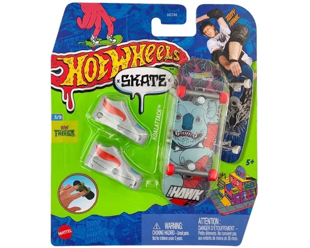 Set mini placa skateboard cu pantofi, Hot Wheels, HGW84