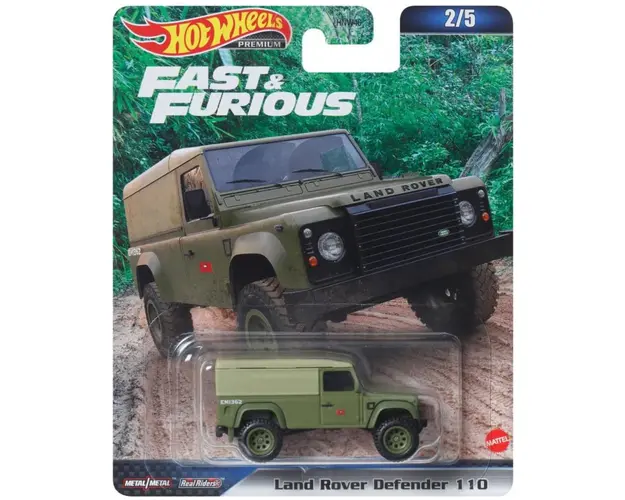 Masinuta din metal, Hot Wheels, Fast and Furious, Land Rover Defender 110, 1:64, HKD26