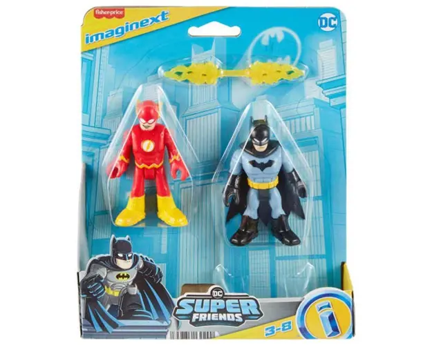 Set 2 figurine, Imaginext, DC Super Friends, Batman si Flash, HML08