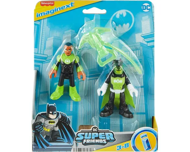 Set 2 figurine, Imaginext, DC Super Friends, Batman si Green Lantern, HML10