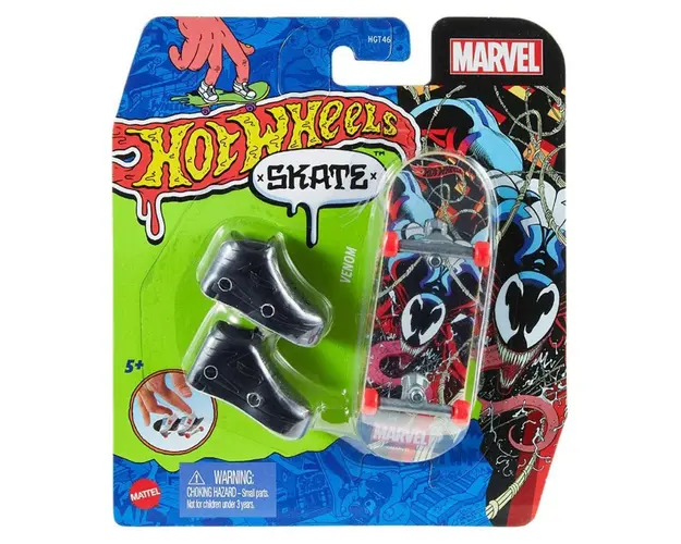 Set mini placa skateboard cu pantofi, Hot Wheels, HNG25
