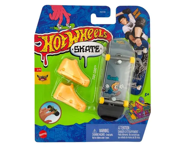Set mini placa skateboard cu pantofi, Hot Wheels, HVJ75