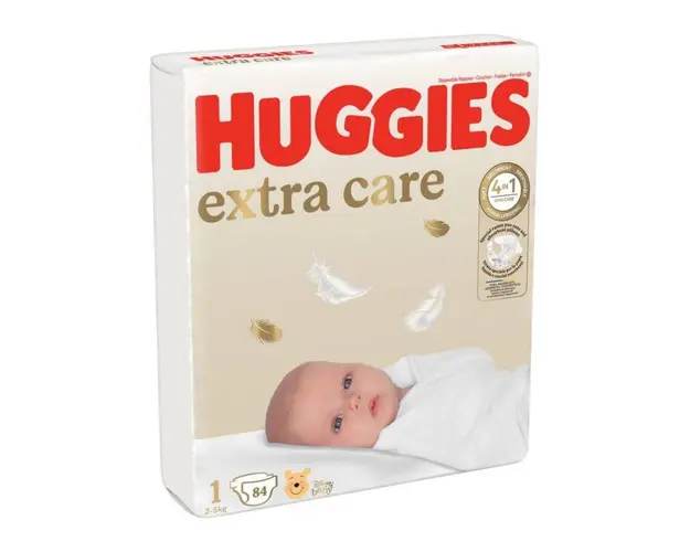Scutece Elite Soft, Huggies, Jumbo Jr, Marimea 1, 2-5 kg, 84 buc