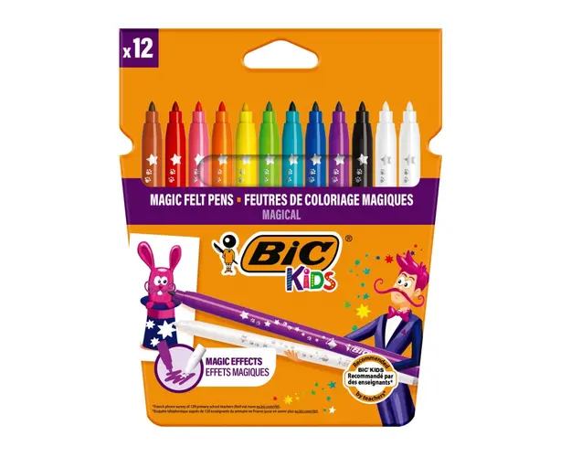 Set carioci multicolore si radiera Colour Erase Bic, P12