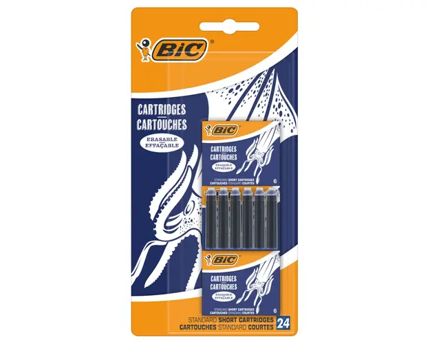 Rezerve pentru stilou Bic, Albastru, 24 buc