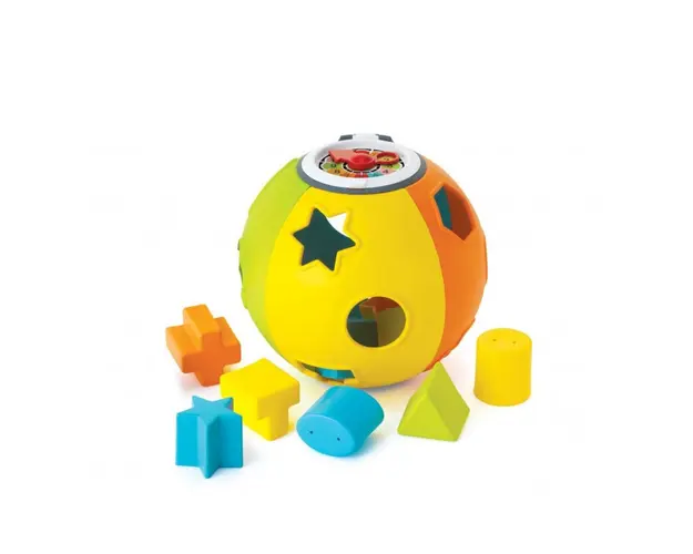 Jucarie pentru bebelusi, B Kids, minge de sortat forme geometrice