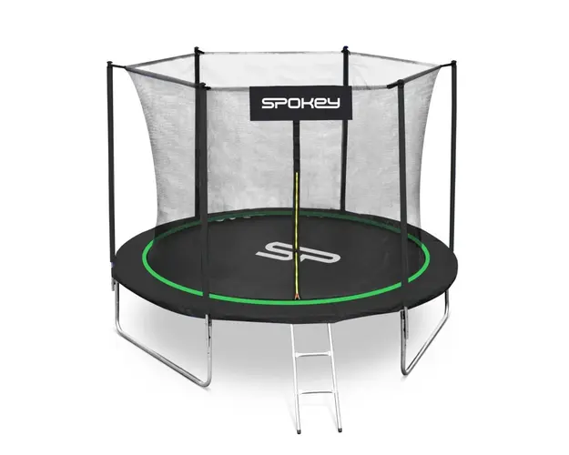 Trambulina rotunda Spokey Jumper, 244 cm, Negru/Verde