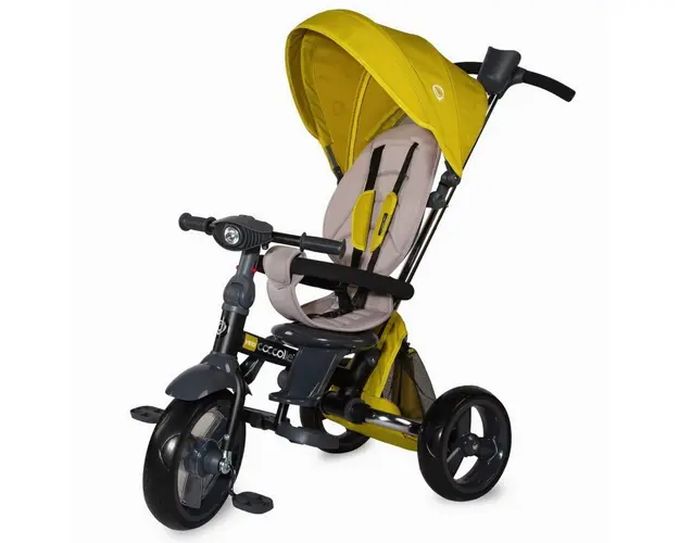 Tricicleta multifunctionala 4 in 1 cu sezut reversibil Coccolle Velo, Mustar